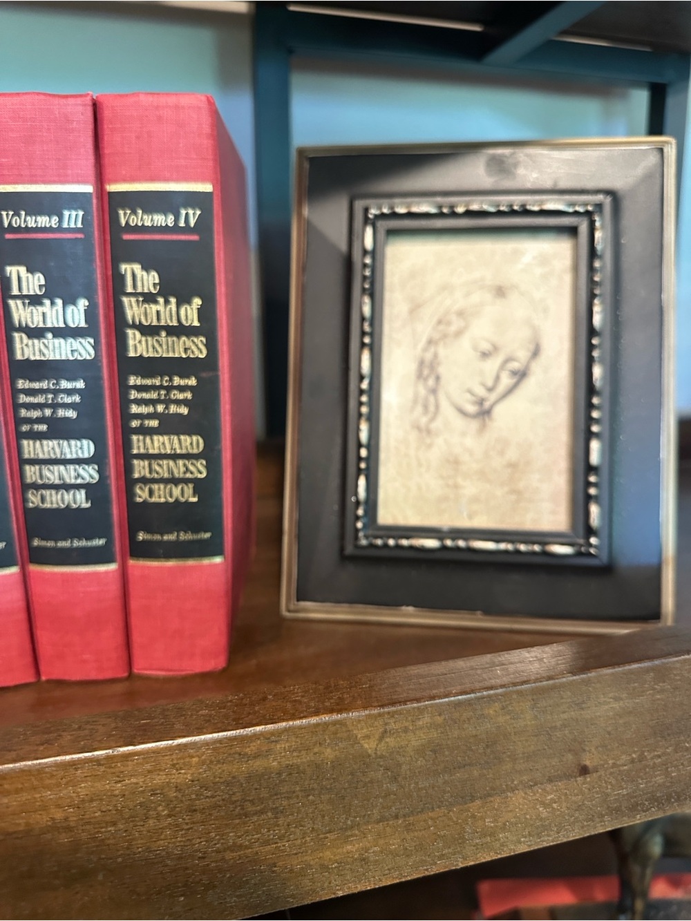 Vintage Framed Nurse Sketch Portrait - Florence Nightingale Style